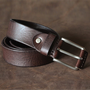 First Layer Cowhide Handmade Belt Men's Pin Buckle Belt - - Men's Belts - Carvan Mart