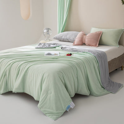 Machine Washable Ice Silk Summer Quilt - Vanilla Green - Bedding Sets - Carvan Mart