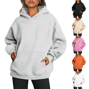 Women's Oversize Hoodies Fleece Loose Sweatshirts With Pocket Pullover Hoodies Sweater - - Women's Hoodies & Sweatshirts - Carvan Mart