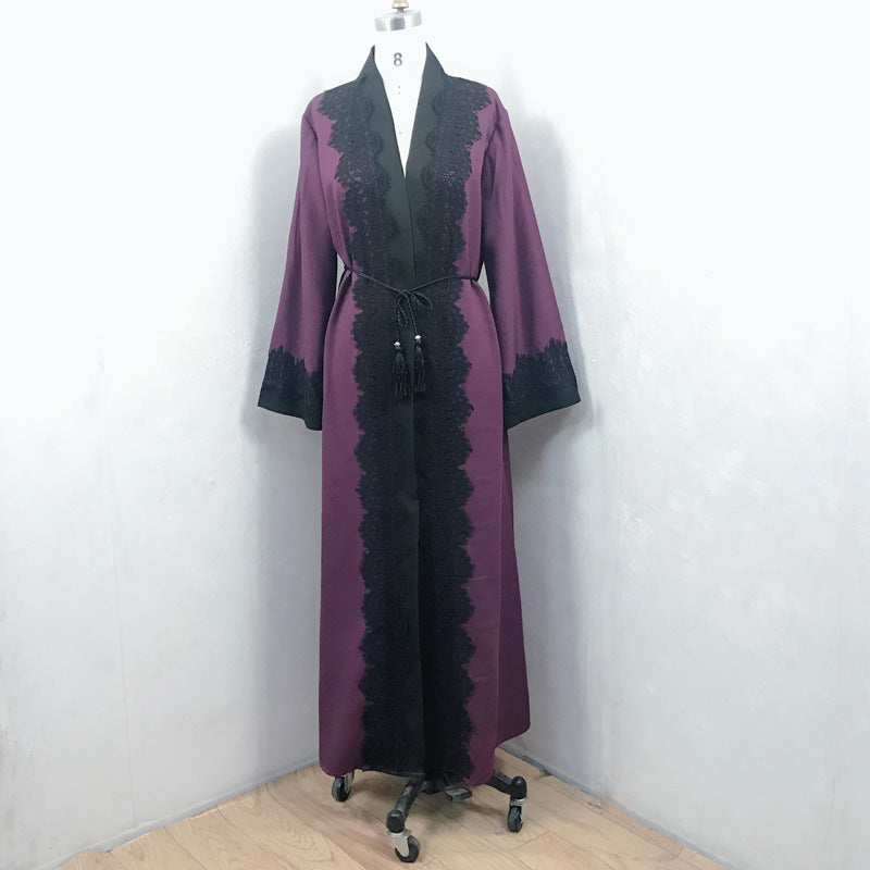 Muslim Women's Lace Dress Cardigan Robe - Carvan Mart Ltd