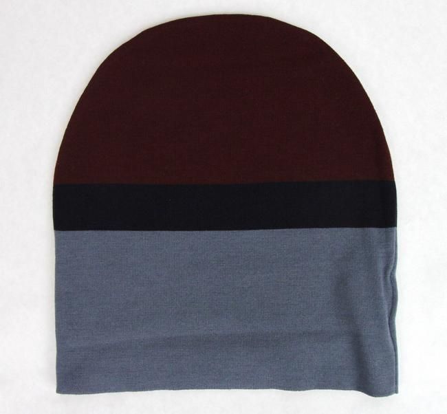 Gucci Unisex Burgundy Blue Wool Beanie Medium Knit Cap - - - Gucci