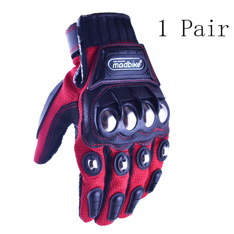 Hot Style Off-Road Motorcycle Riding Gloves Alloy Protective - gules - Men's Gloves - Carvan Mart