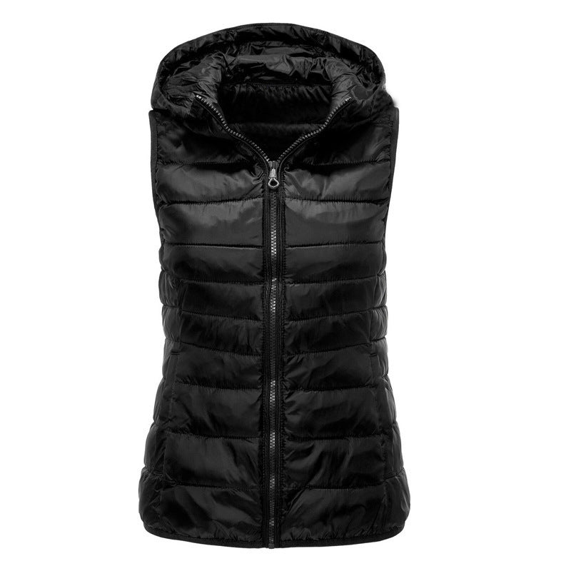 Women's Warm Vest Hooded Vest Cotton-padded Jacket - Carvan Mart