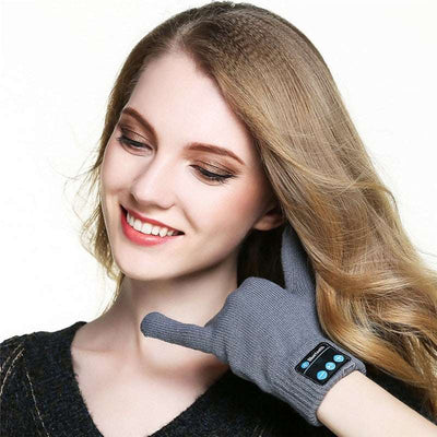 Bluetooth Gloves - Gray - Women Gloves & Mittens - Carvan Mart