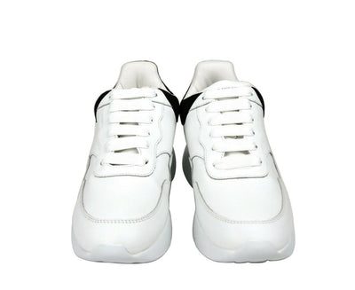 Alexander McQueen Women White Leather Suede Sneaker - - - Alexander McQueen