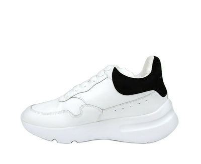 Alexander McQueen Women White Leather Suede Sneaker - - - Alexander McQueen