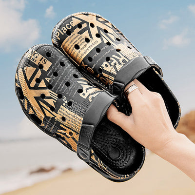 Carvan Comfortable Lightweight Graphic Clogs - Breathable Dual-Purpose Beach Sandals - - Men's Sandals - Carvan Mart