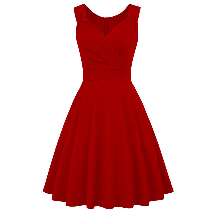 Women's Light V-Neck Cocktail Dress - Elegant Polyester Dress with Lining - Carvan Mart