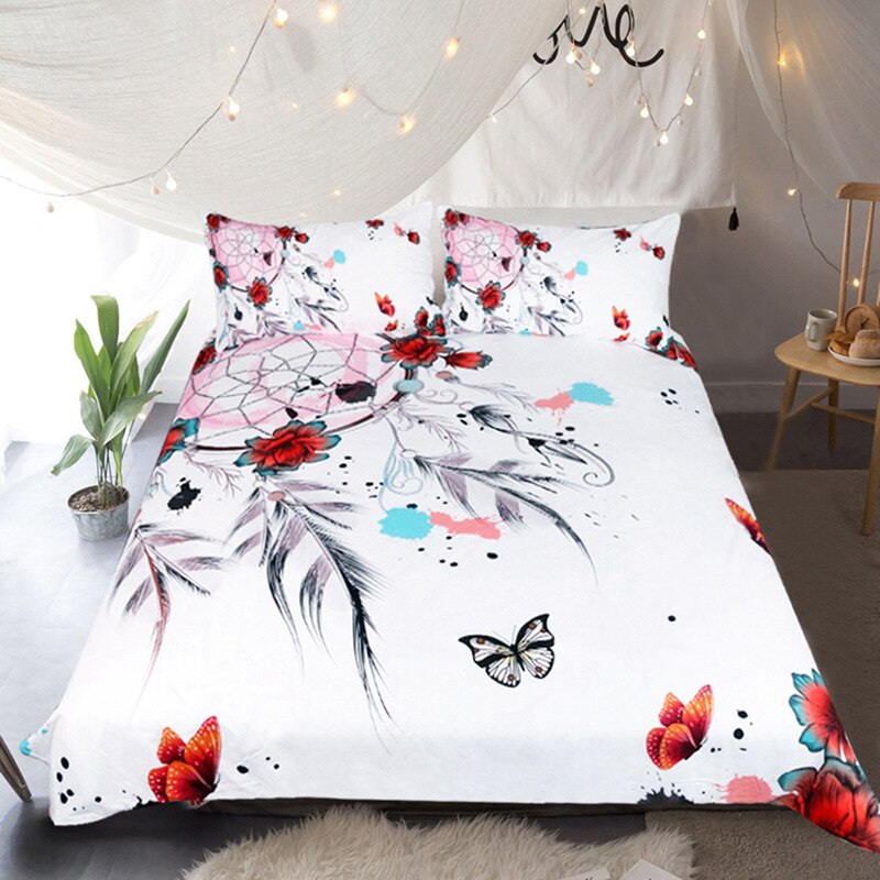 Flying dream catcher four-piece home textile - White - Bedding Sets - Carvan Mart