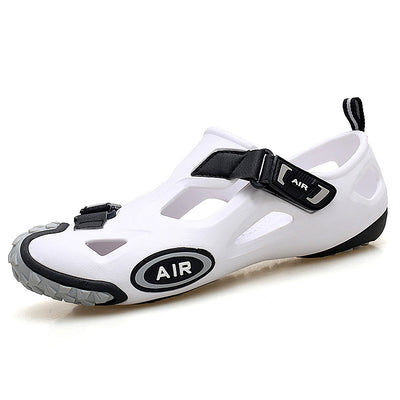 Best Lightweight Breathable Water Shoes - Nike Air Aqua Sock with Velcro - White black - Men's Sandals - Carvan Mart