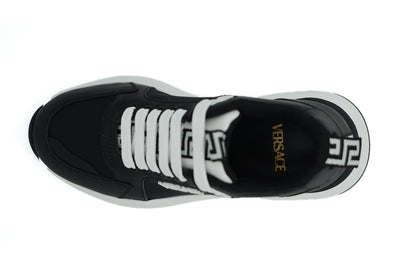 Versace Elegant Monochrome Leather Sneakers - - - Versace