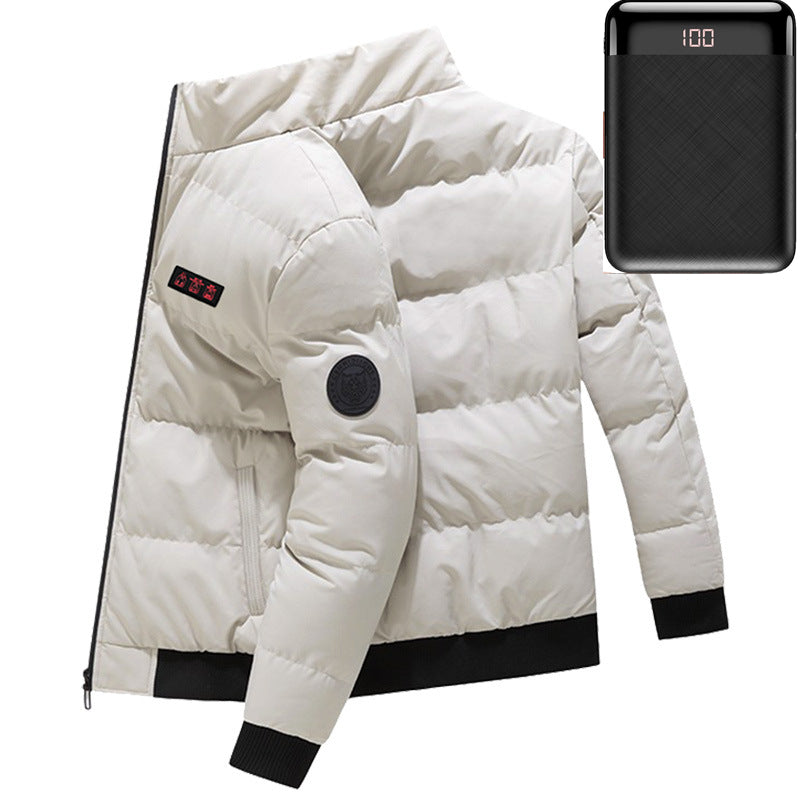 Outdoor Warm Heated Jacket Windproof Cotton Padded Clothes USB Heating Winter - Carvan Mart