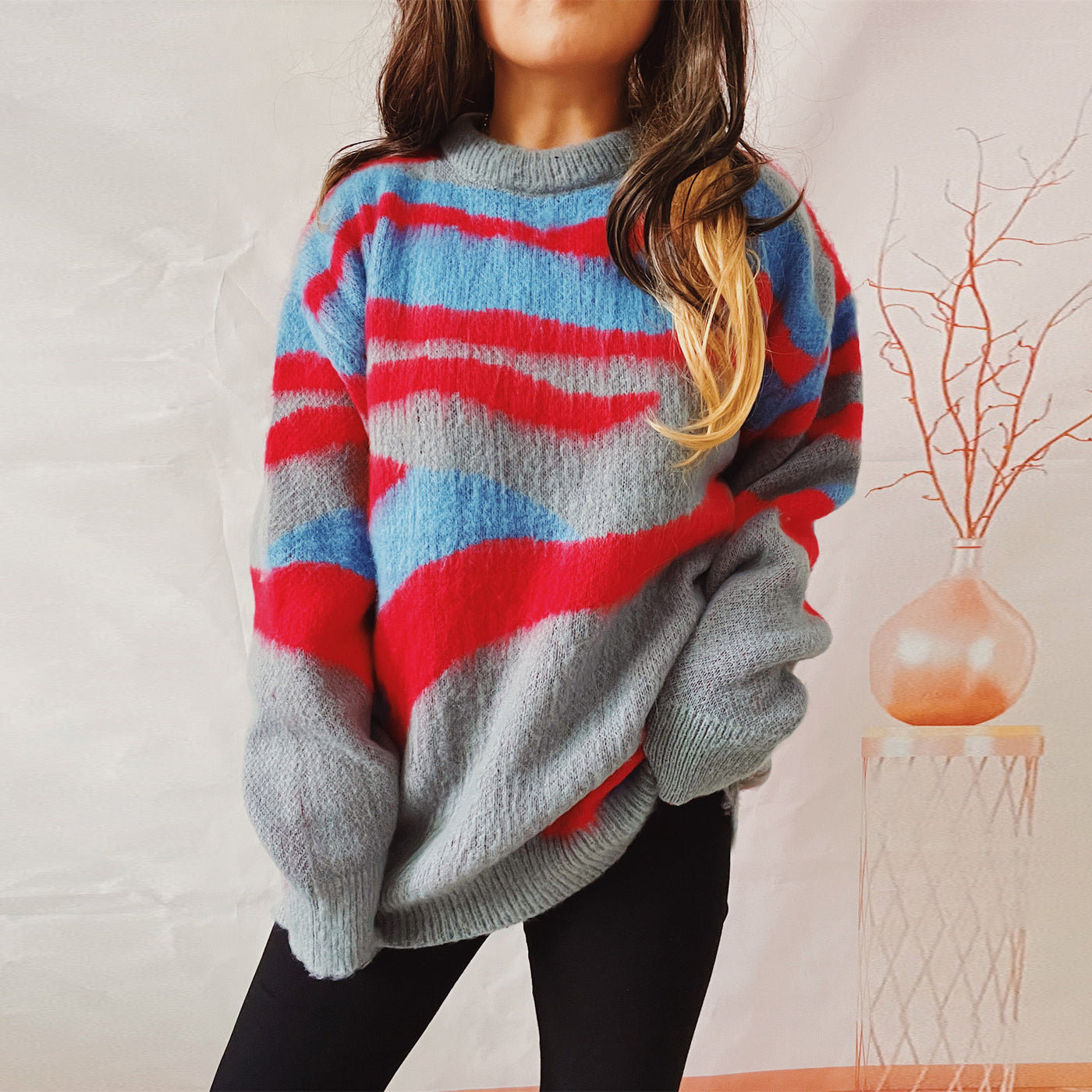 Women's Fashion Casual Irregular Striped Sweater - - Sweaters - Carvan Mart