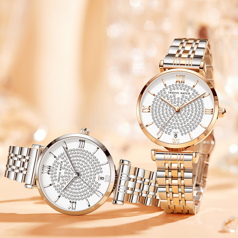 Starry Women's Diamond Waterproof Quartz Watch - Carvan Mart