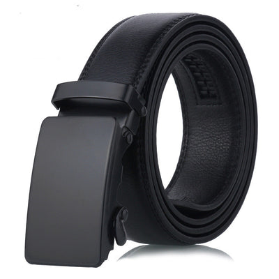 Black Sliding Buckle Men's Belt - Blackfaced buckle 120cm - Men's Belts - Carvan Mart