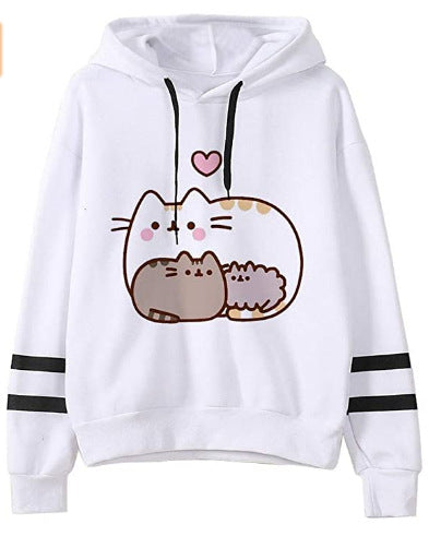 Fleece Hoodie Loose Casual Hoodie - G White - Women Hoodies & Sweatshirts - Carvan Mart