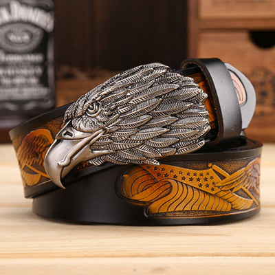 Men's Fashion Eagle Leather Belt - Carvan Mart