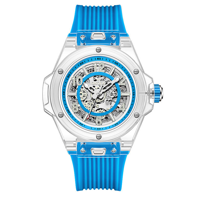 Men's Waterproof Transparent Automatic Mechanical Watch - Carvan Mart