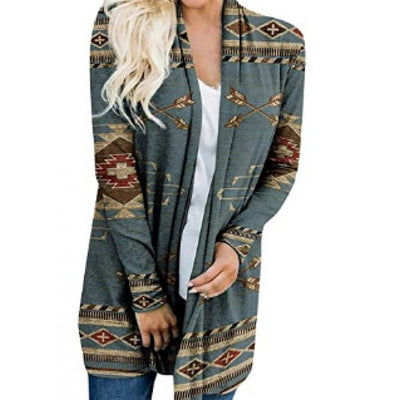 Women's Rainbow Cardigan Sweater - Sparkling Holiday Design Long Knitwear - KL121214YJ068 - Sweaters - Carvan Mart