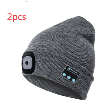 Bluetooth LED Hat Wireless Smart Headset Headphone - 2pcs Grey - Women's Hats & Caps - Carvan Mart