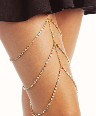Crystal Body Chain Accents Multi-layered Leg Chains - Carvan Mart