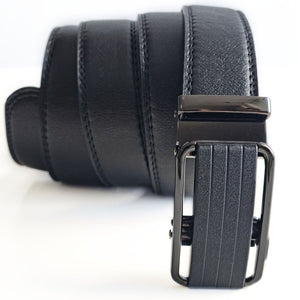 Microfiber Leather Mens Ratchet Belt Belts For Men Adjustable Size, Slide Buckle - Carvan Mart