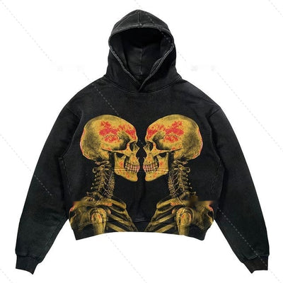Gothic Punk Design Hoodie | 3D Printed Fashion Pullover - Black 13 - Men's Hoodies & Sweatshirts - Carvan Mart