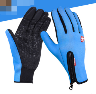 Outdoor Waterproof Gloves Touch Screen Windproof Riding Zipper Sports Winter Warm Fleece Mountaineering Gloves - Carvan Mart