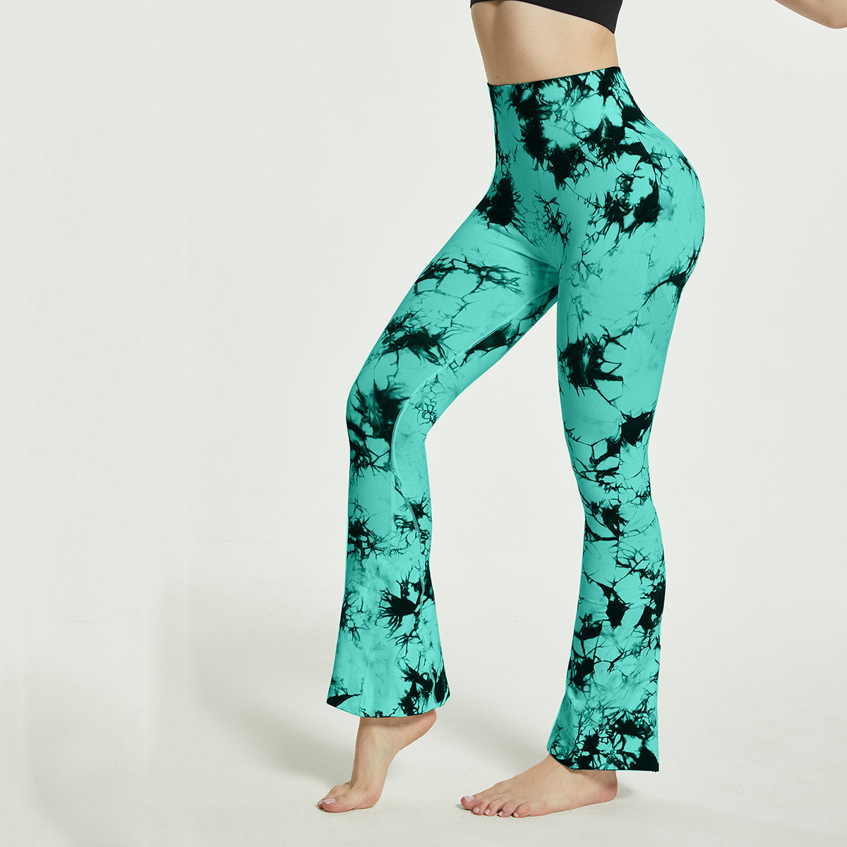 Yoga Bell-Bottomed Pants Seamless High Waist Quick-drying Sports Women Flares Leggings - Green - Leggings - Carvan Mart