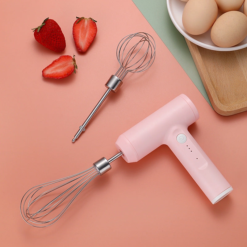 Electric Egg Beater With 2 Wire Beaters Portable Food Blender Whisk 3 Speeds Handheld Food Mixer ,USB Rechargeable Handheld Egg Beater - Carvan Mart