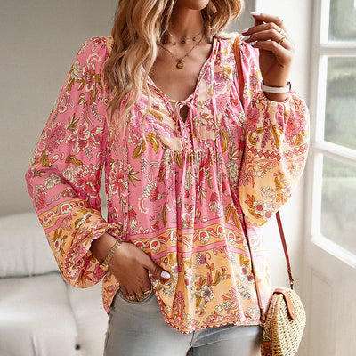 Women's Printed Shirt Vacation Casual Shirt - Carvan Mart