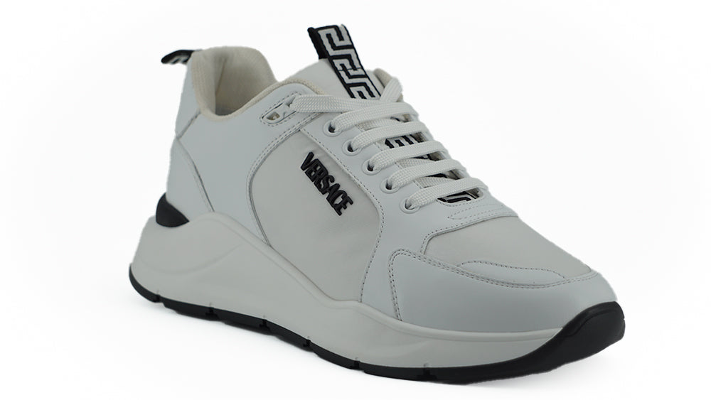 Versace Sleek White Calf Leather Sneakers - - - Versace