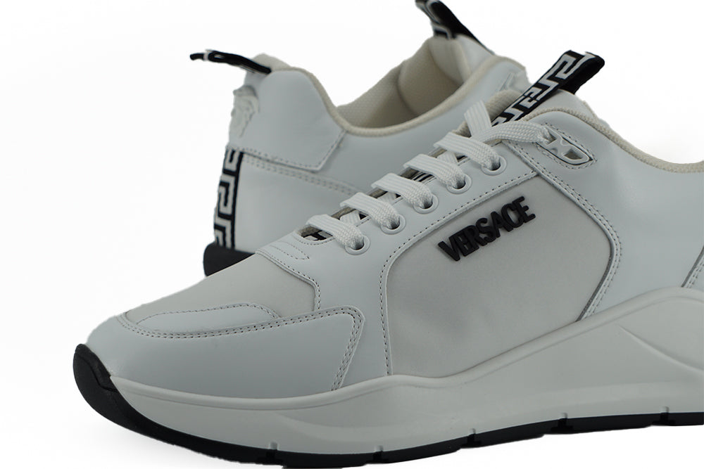 Versace Sleek White Calf Leather Sneakers - - - Versace