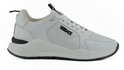 Versace Sleek White Calf Leather Sneakers - - - Versace