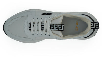 Versace Sleek White Calf Leather Sneakers - - - Versace