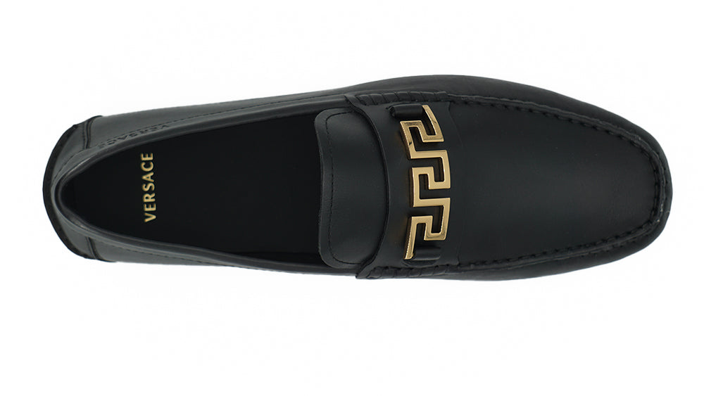 Versace Elegant Black Calf Leather Men's Loafers - - - Versace