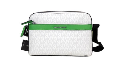 Michael Kors Cooper Small Bright White Palm Signature PVC Utility Crossbody Bag - - - Michael Kors