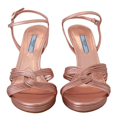 Prada Elegant Pink Stiletto Heel Sandals - - - Prada