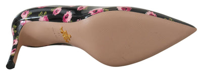 Prada Elegant Floral Print Leather Pumps - - - Prada