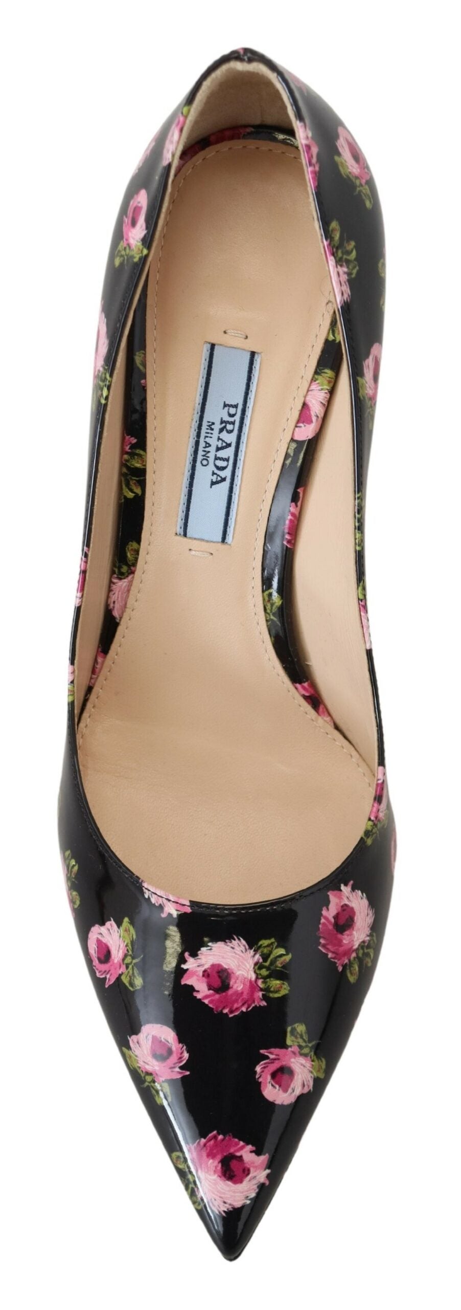 Prada Elegant Floral Print Leather Pumps - - - Prada