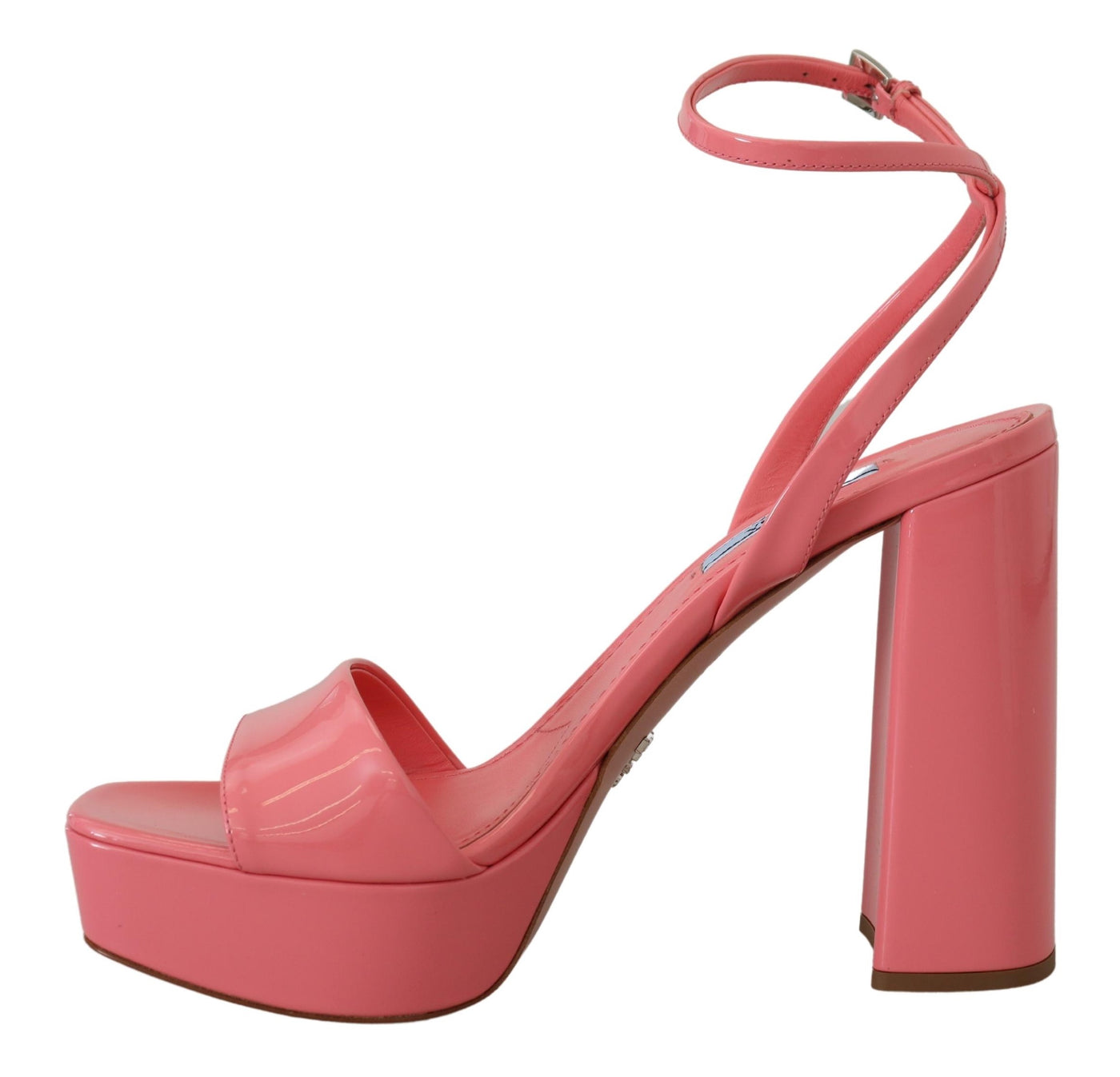 Prada Chic Pink Patent Leather Platform Sandals - - - Prada