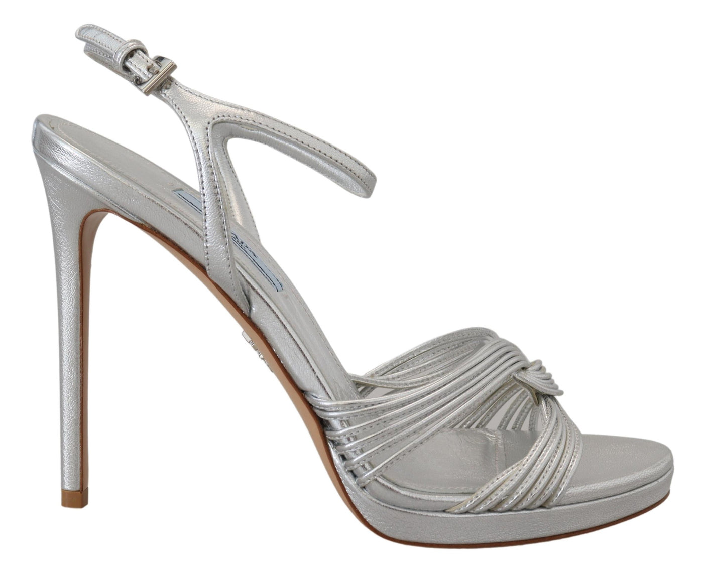 Prada Elegant Silver Stiletto Heels Sandals - - - Prada