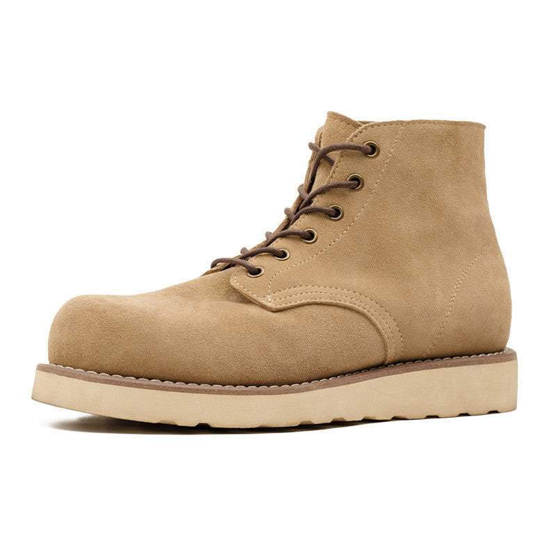 Men's Desert Retro Mid-top Suede Leather Boots - Sand color - Men's Boots - Carvan Mart