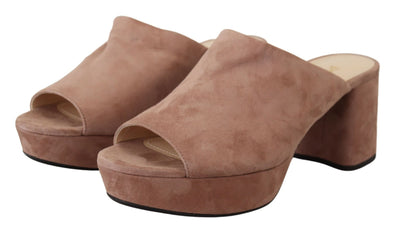 Prada Elegant Dark Rose Suede Heels - - - Prada