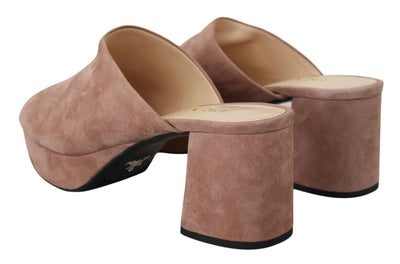 Prada Elegant Dark Rose Suede Heels - - - Prada