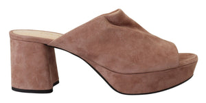 Prada Elegant Dark Rose Suede Heels - - - Prada