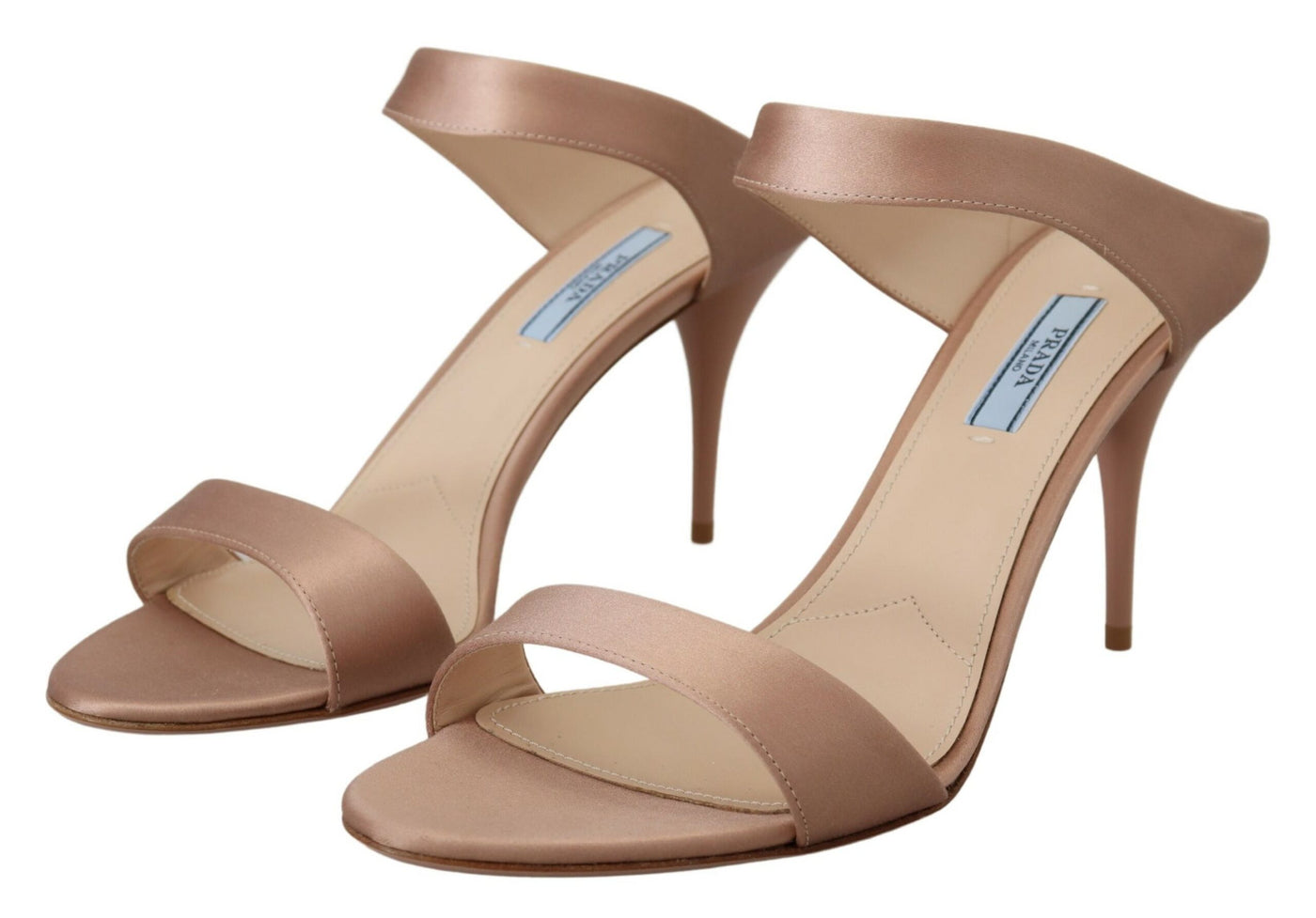 Prada Glimmering Rose Gold Leather Heels - - - Prada