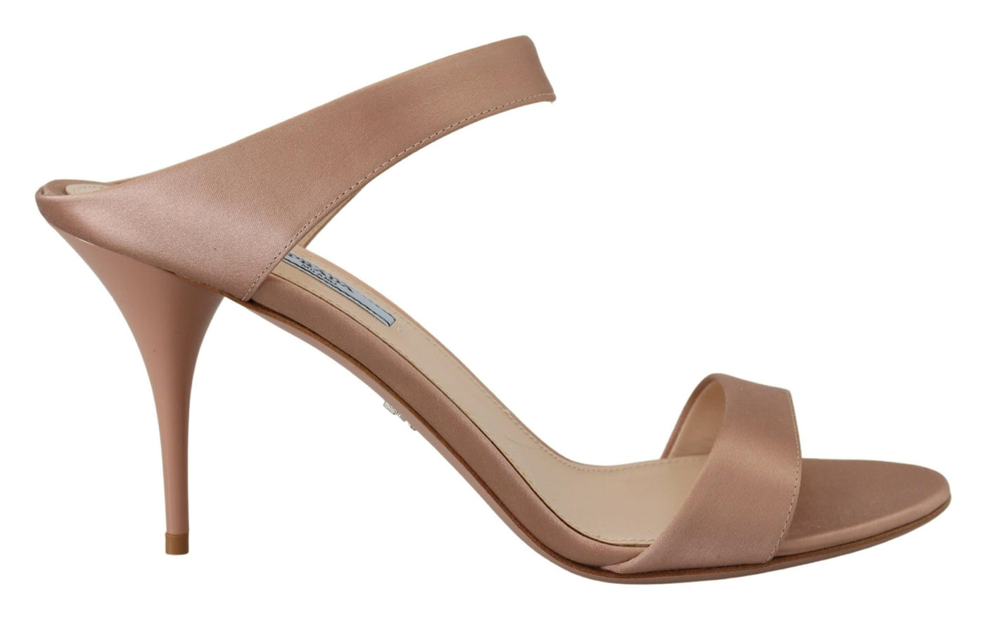 Prada Glimmering Rose Gold Leather Heels - - - Prada