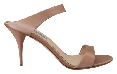 Prada Glimmering Rose Gold Leather Heels - - - Prada