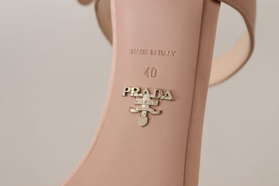 Prada Glimmering Rose Gold Leather Heels - - - Prada